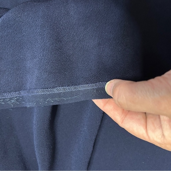 Gerard Darel Women's Size 8(40) Blue Asymmetrical Sheath Dress V-neck 3/4 Sleeve - Picture 16 of 16